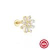Nuevos aretes de tuerca planos de plata esterlina 925 con borla de diamantes y piercing de hilo, joyería para la oreja estilo ins de venta caliente europeo y americano