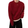 Suéter de punto suave y cómodo de piel de mapache para mujer, de invierno de alta gama, corte relajado, top de punto de lana, capa base
