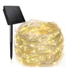 Lámpara solar LED de cadena alambre de cobre lámpara decorativa navideña luces de cadena para jardín exterior patio lámpara con forma de hierro