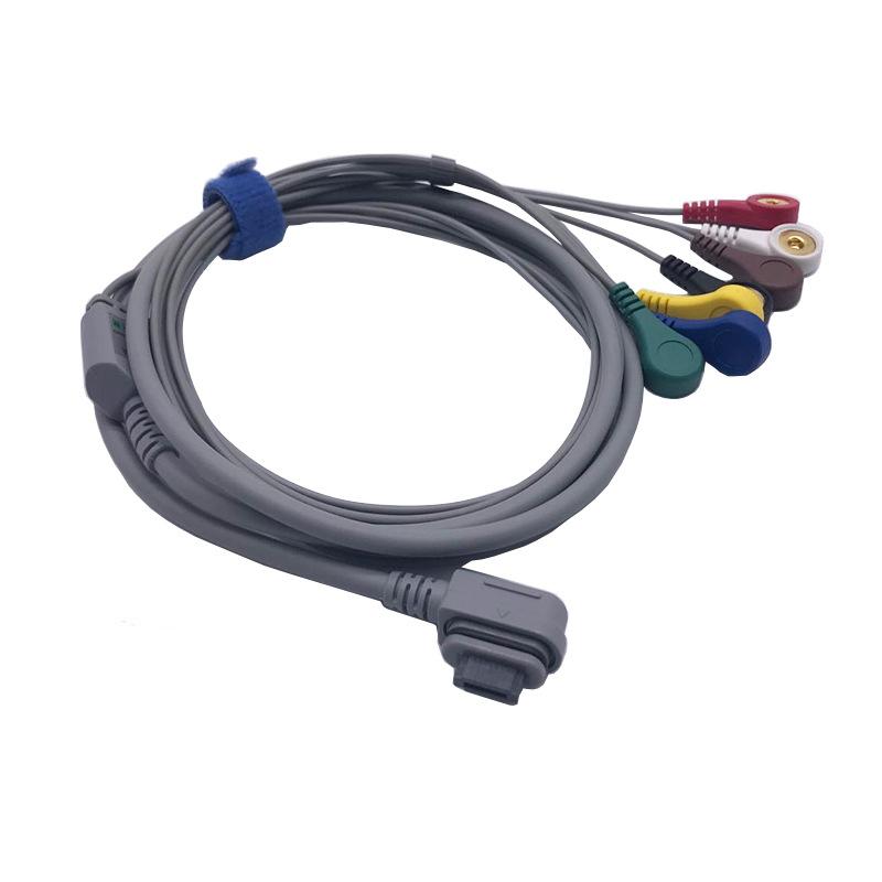 兼容GE-SEER holter动态心电导联线57导扣式夹式