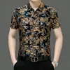 Camisa del Día del Padre Papá Camisa de Manga Corta de Verano para Hombres de Mediana Edad Hombres de Mediana Edad y Mayores Camisa Estampada con Bronceado Verano para Hombres Venta al por Mayor