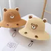 Sombrero de Paja con Visera Solar para Bebé de Verano Oso Lindo Niño Lindo Sombrero de Ala Ancha Protección Solar Niña Sombrero de Pescador Sombrero de Verano para Niños