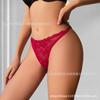 Exclusivo transfronteiriço para tamanho europeu e americano tanga sexy renda flor vazado cintura baixa roupa íntima feminina em estoque