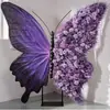 Decoración de ventana de exhibición de flores artificiales de mariposa gigante, soporte de mariposa floral, flor decorativa para accesorios de fotos y exhibición