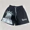 Shorts Tendência Estilo Americano com Estampa de Leopardo, Esportivos Largos para Treino Respiráveis de Secagem Rápida Três Pontos para Corrida de Verão para Homens