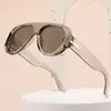 Gafas de sol retro europeas y americanas de montura extragrande para mujer, estilo aviador, cyberpunk, adelgazantes para caras cuadradas y redondas, gafas de sol con protección UV