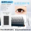 Cílios Postiços Enxertados Flor de Grama Fada Novo Estilo, Trevo de Quatro Folhas Fofo e Realista, Quatro Fios, Cílios Macios em Forma de L Estilo Chinês, Exclusivo para Salões de Beleza