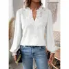 AliExpress Fashion Lace Long Sleeve V-Neck Women's Blouse European and American Cross-Border 2026 Summer New Blouse