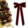 Pronta Entrega Laço de Veludo Vinho Decorações de Árvore de Natal Laços para Encosto de Cadeira de Casamento Fábrica Personalizável
