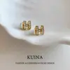 Pendientes de Plata de Ley con Zirconia Dorada Super Flash Letra H para Mujer 2025 Nuevas Joyas de Oreja Exquisitas de Alta Gama