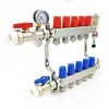 Distribuidor de Agua de Acero Inoxidable de 1 Pulgada y 2 Vías para Calefacción por Suelo Radiante para Uso Doméstico, Distribuidor de Agua de Gran Flujo Dn32 para Aplicaciones de Calefacción y Geotérmicas