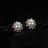 Pendientes de perlas con diseño de nicho estilo coreano E1263, pendientes de cuentas de concha de plata esterlina S925 de alta calidad, venta al por mayor, para mujer