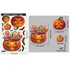 Decorações Populares de Halloween Transfronteiriças Adesivos de Vidro de Abóbora Montagem de Cena para Vitrine de Shopping Adesivos Estáticos de Morcego Doce