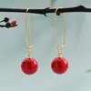 Brincos Pendentes com Gancho Retro e Contas Redondas Deixam o Rosto Mais Magro Brincos Longos Elegantes e Grandiosos Pingente de Pérola Joia Versátil