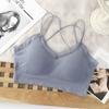 Cinturón fino cruzado sin costuras, hermoso top de tubo para la espalda, cinturón lateral de encaje, almohadilla para el pecho, base sin aro de acero, ropa interior deportiva, sujetador para mujer
