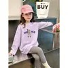 Camiseta Redonda para Niña 2026 Otoño Nuevo Estilo Niña Pequeña 100% Algodón Cuello Redondo Casual Manga Larga para Niños Mayores