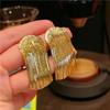 Pendientes de cadena con borlas curvas semicirculares de estilo metálico europeo y americano, pendientes de lujo de alta calidad, joyería al por mayor