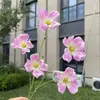 5 cabeças de flores cosmos Monet, flores artificiais, flores falsas para decoração de casamento e casa, atacado