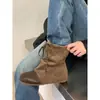 Botines con Tiras Estilo Páramo de la Primera Temporada para Mujer, Botines Cortos Retro Occidentales con Tacón Oculto, Versátiles y Adelgazantes, Botas de Caballero