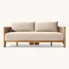 Sofá exterior personalizado de estilo nórdico, muebles de patio, sofá de balcón de madera de teca, muebles de jardín impermeables y resistentes al sol para exteriores