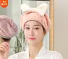 Linda Gorra Súper Absorbente de Secado Rápido para Secar el Cabello para Mujeres, Diseño Creativo de Dibujos Animados, Suave Turbante para Lavar el Cabello