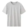 Camiseta de manga corta para hombre de algodón Pima de alta gama, color liso, cuello redondo, fina, sin costuras, casual, para usar de base, impresión de logotipo personalizado
