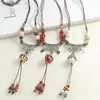 Collar de Cerámica Estilo Étnico Retro Joyería Diseño de Nicho Cadena para Clavícula Versátil Cadena Tejida para Suéter Lujo Ligero Sensación de Alta Gama