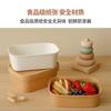 Caja de Embalaje Rectangular Desechable de Papel Kraft Engrosado Cartón de Vaca para Barbacoa Bibimbap Nuggets de Pollo Frito para Llevar con Tapa