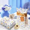 Papel Copiador Floral Colorido Wx274 17g Papel de Embrulho à Prova de Umidade para Doces de Presente Papel Decorativo de Pera com Flores Azuis Pequenas
