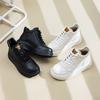 Zapatos de Caña Alta de Cuero Genuino de Primera Capa de Piel de Vaca para Mujer 2026 Otoño e Invierno Nuevo Estilo Suela Blanda de Caña Alta con Cordones Estilo Retro Zapatillas Casuales
