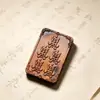 Amuleto "Sin Preocupaciones" de madera de azufaifo alcanzada por un rayo Wugu Zhongkui, colgante finamente tallado por ambos lados, artesanía de madera con cordón, enviado