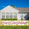Banner de Feliz Navidad 2026 Estilo Nuevo Tela de Fondo Decoraciones para Fiesta Navideña Muñeco de Nieve Papá Noel con Tiras de Luz