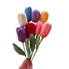 Ramo de Tulipán Cerrado de Lana Tejido a Mano Transfronterizo Venta al por Mayor Flor Simulada Flor de Lana de Tulipán Cerrado Tejida a Crochet