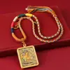 Colgante de Tanka Dorado Pintado a Mano Mitad de Xizang Wuye Zaki Carnero Vida Pasada y Presente Colgante de Tanka Collar Dios Amarillo de la Riqueza