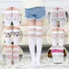 Calcetines de Fútbol al por Mayor Finos de Primavera y Verano Absorbentes del Sudor y Transpirables para Niños y Estudiantes Calcetines hasta la Rodilla Blancos Calcetines de Media Caña