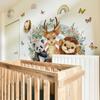 M16061-YJ adesivos de parede criativos de animais de desenho animado para proteção, decoração de quarto infantil, adesivos autoadesivos para parede, atacado