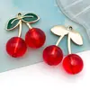 Pendientes Colgantes de Aleación Acrílica de Cereza de Cristal 3D para Hacer Manualidades Transfronterizos, Collares, Llaveros, Accesorios de Joyería