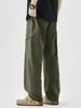 Pantalones de senderismo de seda de hielo de secado rápido, soft shell para hombre, verano, finos, retro americano, rectos, tipo cargo, holgados, de pierna ancha