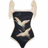 Traje de Baño Popular de Celebridad de Internet de Amazon 2024 de Doble Cara con Estampado Personalizado Conservador que Cubre el Vientre y las Caderas Falda Larga de Dos Piezas