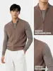Chaleco de Punto con Cuello Alto y Cremallera para Hombre Estilo Old Money Primavera y Otoño Suéter sin Mangas de Canalé Chaleco Chaqueta Exterior Casual Hombre
