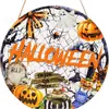 Letrero de Puerta de Halloween para Nuevo Producto Transfronterizo, Letrero de Pared de Madera Retro, Patrón de Fantasma y Murciélago, Colgante Decorativo de Arte