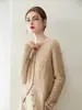 Nuevo cárdigan 100% cachemir para otoño e invierno, ligero como una nube, suave y amigable con la piel, simple y versátil, con cuello redondo y patrón jacquard