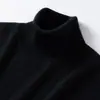 Suéter de cachemira para hombre con cuello alto, engrosado, color liso, versátil, nueva camiseta de punto de cachemira transfronteriza para hombres de mediana edad