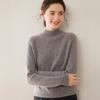 Roupas de Caxemira, Suéter de Caxemira para Mulheres, Gola Alta Curta, Engrossado, Caimento Solto, Novo Suéter Básico de Tricô para Outono e Inverno