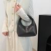 Bolso de hombro para mujer, estilo coreano, de gran capacidad, tejido estilo occidental, informal, de moda 2025, sencillo, portátil, para llevar debajo del brazo