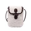 Bolso para Teléfono Móvil de Piel de Cordero Estilo Chanel Invierno 2023 Súper Caliente de Moda Estilo Extranjero Bolso de Felpa de Hombro Único Cruzado Bolso para Mujer