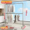 Tendedero de tubería de acero, tendedero independiente para exteriores, dormitorio, balcón, simple de doble barra, tendedero móvil para ropa de cama