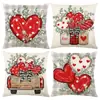 Almohada Día de San Valentín de Amazon Funda de Almohada Decorativa para Ambiente de Sofá Venta al por Mayor Letra Amor Estampado Almohada de Cabecera