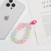 Colgante de flor corta cuentas pequeñas frescas de colores cadena para teléfono móvil llavero colgante de bolso DIY con cuentas
