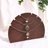 Suporte de Exposição para Joias Madeira de Nogueira com Grão Retrô Suporte para Brincos Brincos Colares Enfeites Suporte Acessórios para Joias Suporte para Pulseiras Prateleira de Armazenamento